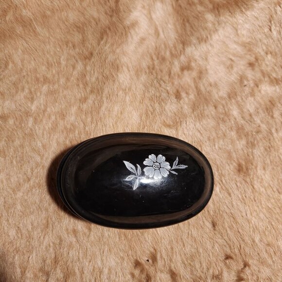 Vintage Hand-Painted Floral Ceramic Trinket Box Cottage Whimsy Fairy - Picture 5 of 9